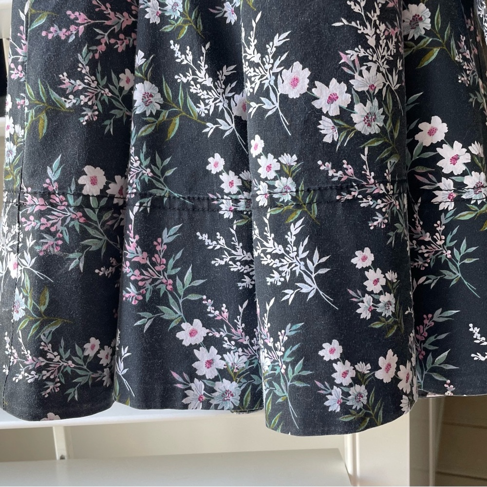 J Crew Cotton Floral Black Midi-dress - Picture 7 of 7
